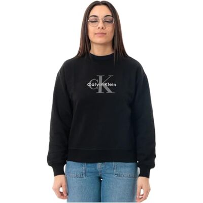 Calvin CK JEANS dam LS MONOLOGO FRANSK TERRY RLXD CN LV047B234G, svart (svart), XXL, svart (svart), XXL Calvin CK JEANS dam LS MONOLOGO FRANSK TERRY RLXD CN LV047B234G, svart (svart), XXL, svart (svart), XXL