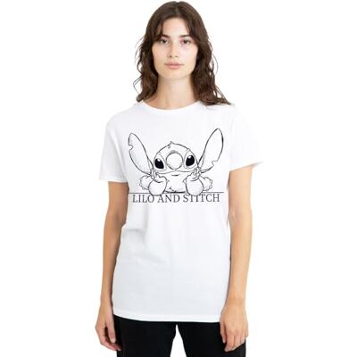 Lilo and Stitch Lilo och söm koppla av skiss dam t-shirt, vit, XX-Large, Vitt, XXL Lilo and Stitch Lilo och söm koppla av skiss dam t-shirt, vit, XX-Large, Vitt, XXL