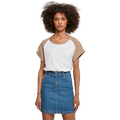 Urban Classics dam T-tröja Damer kontrast raglan te, Vit/mjuk taupe, M Urban Classics dam T-tröja Damer kontrast raglan te, Vit/mjuk taupe, M