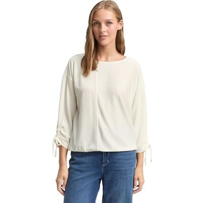 TOM TAILOR Denim T-shirt för kvinnor, 10332 – Benvit, S TOM TAILOR Denim T-shirt för kvinnor, 10332 – Benvit, S