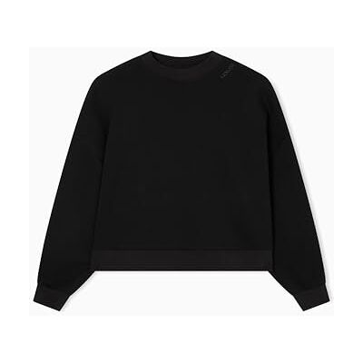 Giorgio Armani dam mufflad ärm logotyp bokstäver avslappnad passform, tröja, svart, S, svart, S Giorgio Armani dam mufflad ärm logotyp bokstäver avslappnad passform, tröja, svart, S, svart, S
