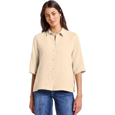 Street One damskjorta muslin, Coastal Beige, 38 Street One damskjorta muslin, Coastal Beige, 38