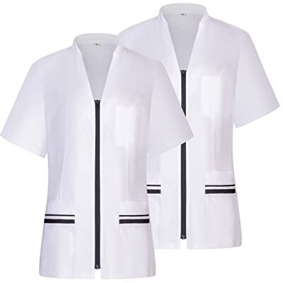MISEMIYA Paket 2 enheter Sanitär skjorta Kvinna Sanitär Uniform HOSTELERY Uniform 712, Svart 21, XL MISEMIYA Paket 2 enheter Sanitär skjorta Kvinna Sanitär Uniform HOSTELERY Uniform 712, Svart 21, XL
