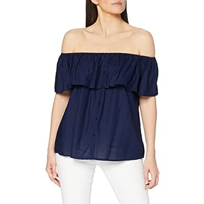 SPARKZ COPENHAGEN Tara topp blus för kvinnor, Blå (marinblå), XL SPARKZ COPENHAGEN Tara topp blus för kvinnor, Blå (marinblå), XL