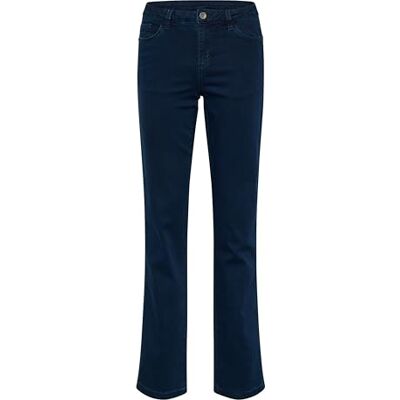 KAFFE dam raka leggings jeans byxor hög midja, mörkblå denim, 38 KAFFE dam raka leggings jeans byxor hög midja, mörkblå denim, 38