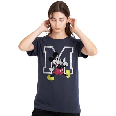 Mickey Mouse mandarin creative ltd Musse Pigg klassisk promenad dam t-shirt, djup marinblå, XX-Large, Djup marinblå, XXL Mickey Mouse mandarin creative ltd Musse Pigg klassisk promenad dam t-shirt, djup marinblå, XX-Large, Djup marinblå, XXL