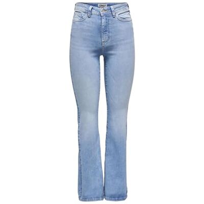 ONLY Onlwauw Hw Flared DNM Tai312 Noos, Ljusblå denim, S / 34L ONLY Onlwauw Hw Flared DNM Tai312 Noos, Ljusblå denim, S / 34L