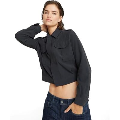 G-STAR RAW Officer short jacket wmn, Blå (petrol D24583-D522-860), L G-STAR RAW Officer short jacket wmn, Blå (petrol D24583-D522-860), L