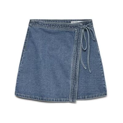 VERO MODA dam Vmliza Mr Short Denim Wrap kjol Ga Noos, Mellanblå denim, XL VERO MODA dam Vmliza Mr Short Denim Wrap kjol Ga Noos, Mellanblå denim, XL