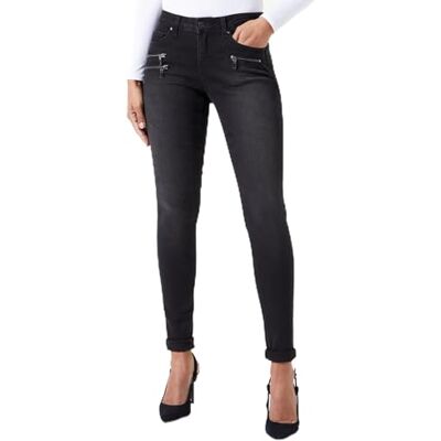 Cream dam Jeans Women's Jeans Skinny Fit Zipper Detaljer Full Längd Midrise Waist Cream dam Jeans Women's Jeans Skinny Fit Zipper Detaljer Full Längd Midrise Waist