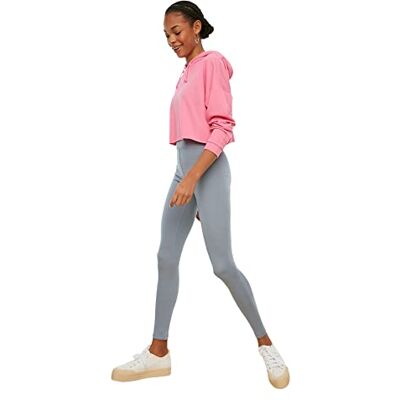 Trendyol Grå Hög Midja Stickade Leggings - Casual Trendyol Grå Hög Midja Stickade Leggings - Casual