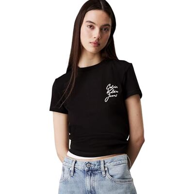 Calvin jeans dam skript institutuell baby t-shirt J20J224984 S/S t-shirt, svart (svart), L, Svart (k svart), L Calvin jeans dam skript institutuell baby t-shirt J20J224984 S/S t-shirt, svart (svart), L, Svart (k svart), L