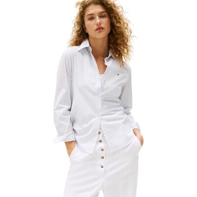 Tommy Hilfiger dam ESS POPLIN normal skjorta WW0WW47169 L/S skjorta, blå (klassisk Ithaka STP Breezy Blue), 36, Blå (klassisk Ithaka Stp Breezy blå), 62 Tommy Hilfiger dam ESS POPLIN normal skjorta WW0WW47169 L/S skjorta, blå (klassisk Ithaka STP Breezy Blue), 36, Blå (klassisk Ithaka Stp Breezy blå), 62