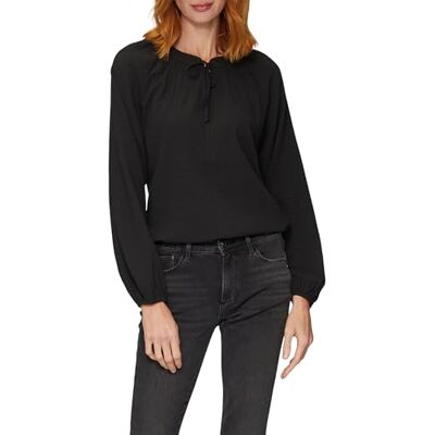 s.Oliver strukturerad blus med romerska detaljer, svart, 36 s.Oliver strukturerad blus med romerska detaljer, svart, 36