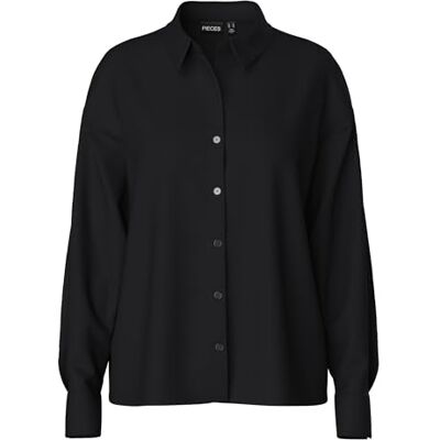 PIECES Pcfranan Ls skjorta Noos Bc blus, svart, XL PIECES Pcfranan Ls skjorta Noos Bc blus, svart, XL