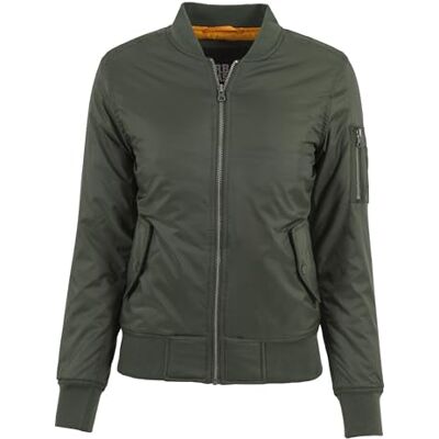 Urban Classics Ladies Basic Bomber jacka dam, Grön Grün (Olive 176), L Urban Classics Ladies Basic Bomber jacka dam, Grön Grün (Olive 176), L