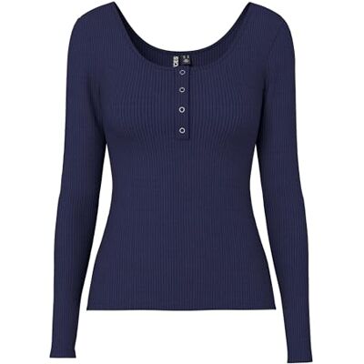 PIECES Pckitte Ls Top JRS Noos Bc, Sjöfartsblå, S PIECES Pckitte Ls Top JRS Noos Bc, Sjöfartsblå, S
