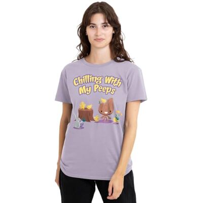 GUARDIANS OF THE GALAXY mandarin creative ltd Groot Chilling with My Peeps dam t-shirt, lavendel, liten, Lavendel, S GUARDIANS OF THE GALAXY mandarin creative ltd Groot Chilling with My Peeps dam t-shirt, lavendel, liten, Lavendel, S