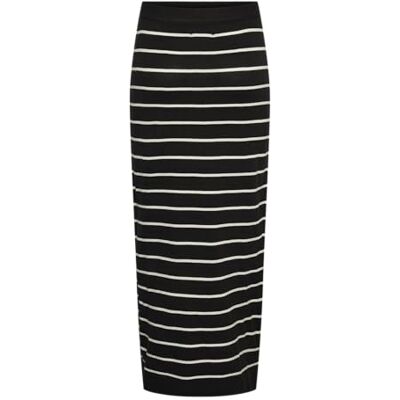 PIECES dam Pcjoy Ankle Slit Knit kjol mm stickad kjol, Svart/ränder: molndansare, XS PIECES dam Pcjoy Ankle Slit Knit kjol mm stickad kjol, Svart/ränder: molndansare, XS