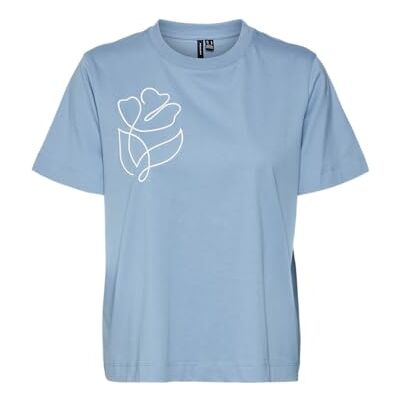 VERO MODA dam Vmfea Mette Ss Top Box JRS Ga T-shirt, Allure/detalj: blomma, S VERO MODA dam Vmfea Mette Ss Top Box JRS Ga T-shirt, Allure/detalj: blomma, S