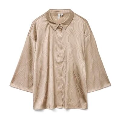 VERO MODA Vmbrielle 3/4 Shirt WVN Btq, Silver Mink, M VERO MODA Vmbrielle 3/4 Shirt WVN Btq, Silver Mink, M