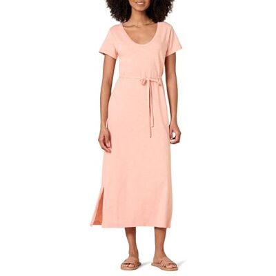 Amazon Essentials dam kortärmad midi t-shirt klänning, korallrosa, X-Large Amazon Essentials dam kortärmad midi t-shirt klänning, korallrosa, X-Large