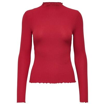 ONLY Onlemma L/S High Neck Top Noos JRS, Hög risk Röd, S ONLY Onlemma L/S High Neck Top Noos JRS, Hög risk Röd, S