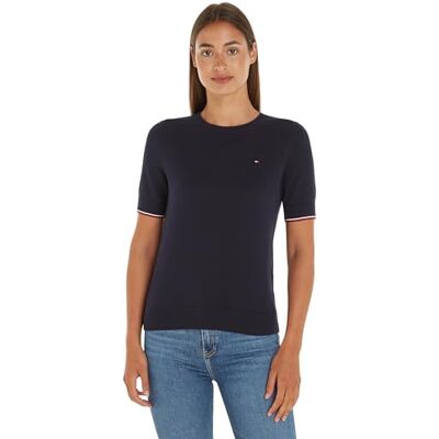 Tommy Hilfiger dam CO Jersey Stitch C-NK SS tröja ökenhimmel S, Öken himmel, S Tommy Hilfiger dam CO Jersey Stitch C-NK SS tröja ökenhimmel S, Öken himmel, S