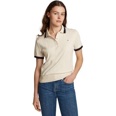 Tommy Hilfiger Dam RWB REG Polo SS WW0WW43925 S/S Polo, beige, M, Beige (Calico), M Tommy Hilfiger Dam RWB REG Polo SS WW0WW43925 S/S Polo, beige, M, Beige (Calico), M