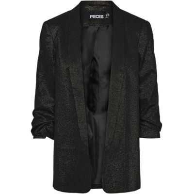 PIECES Pcbosella 3/4 Glitter Blazer Noos, svart, XS PIECES Pcbosella 3/4 Glitter Blazer Noos, svart, XS