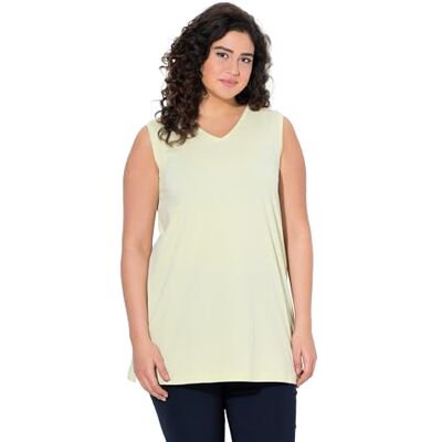 Ulla Popken dam bastopp, V-hals, avslappnad t-shirt, pistazie, 46-48 Ulla Popken dam bastopp, V-hals, avslappnad t-shirt, pistazie, 46-48