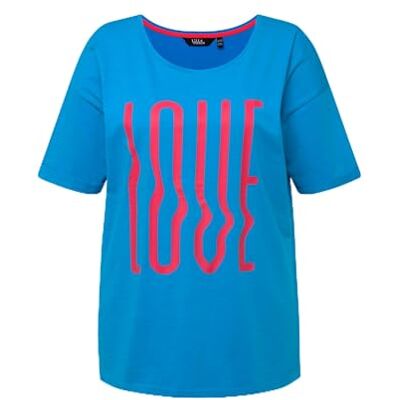 Ulla Popken Ulla popkar, kvinnor, stora storlekar, t-shirt med bokstavstryck, oversize Dori, Safirblått, 42-44 Ulla Popken Ulla popkar, kvinnor, stora storlekar, t-shirt med bokstavstryck, oversize Dori, Safirblått, 42-44