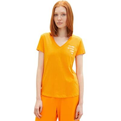TOM TAILOR Denim Dam 1037789 t-shirt, 31684-Bright Mango Orange, S, 31684 – ljus mango orange, S TOM TAILOR Denim Dam 1037789 t-shirt, 31684-Bright Mango Orange, S, 31684 – ljus mango orange, S