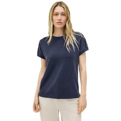 Cecil Dam-t-shirt med mesh-detalj, Urban marinblå, S Cecil Dam-t-shirt med mesh-detalj, Urban marinblå, S