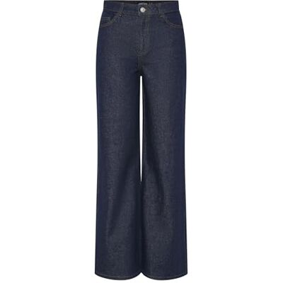PIECES dam Pcselma Hw Wide Rinse Noos Bc breda jeans, Mörkblå denim, 33W x 30L PIECES dam Pcselma Hw Wide Rinse Noos Bc breda jeans, Mörkblå denim, 33W x 30L