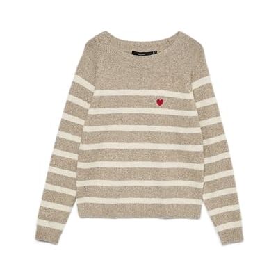 VERO MODA Vmdoffy Broderi Ls O-Neck Pull Noos, Sepia Tint, XL, Sepia nyans, XL VERO MODA Vmdoffy Broderi Ls O-Neck Pull Noos, Sepia Tint, XL, Sepia nyans, XL