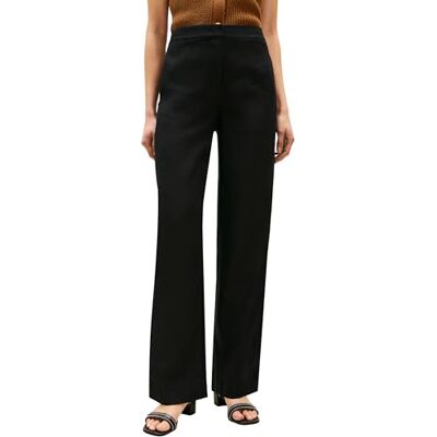 Tommy Hilfiger kvinnors nya Ess linne skräddarsydd strt byxa WW0WW49599, svart, 32 Tommy Hilfiger kvinnors nya Ess linne skräddarsydd strt byxa WW0WW49599, svart, 32
