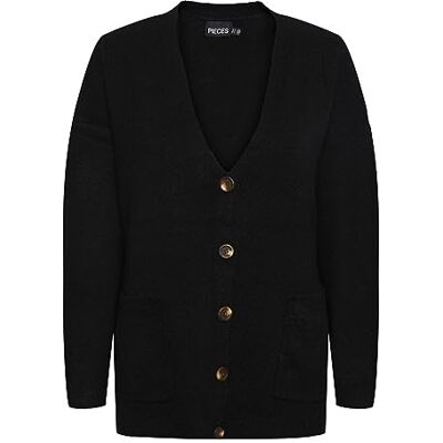 PIECES Bestseller A/S Dam Pcjuliana Ls Loose Knit Cardigan Noos Bc kofta, svart, S PIECES Bestseller A/S Dam Pcjuliana Ls Loose Knit Cardigan Noos Bc kofta, svart, S