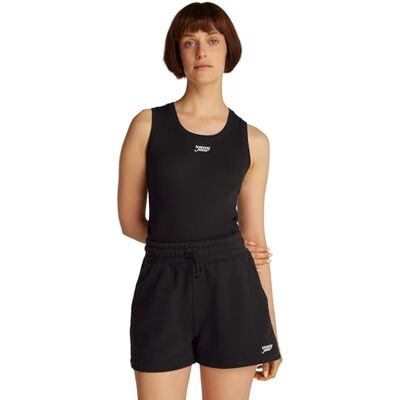 Tommy Jeans dam TJW SLIM SCRIPT RIB TANK topp andra t-shirts, svart, L, svart (svart), L Tommy Jeans dam TJW SLIM SCRIPT RIB TANK topp andra t-shirts, svart, L, svart (svart), L