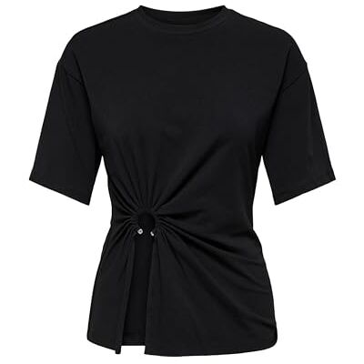 ONLY Onlcleo S/S O-Neck Top JRS, svart, L ONLY Onlcleo S/S O-Neck Top JRS, svart, L