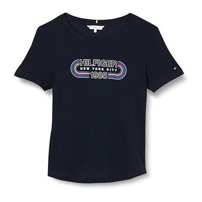 Tommy Hilfiger kvinnor Slim Track Hilfiger C-Nk Ss S/S stickade toppar, blå, XS, Öken himmel, XS Tommy Hilfiger kvinnor Slim Track Hilfiger C-Nk Ss S/S stickade toppar, blå, XS, Öken himmel, XS