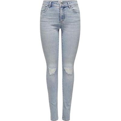 ONLY Onlwauw Knee av PIM Mid-Waist Jeans för kvinnor, Ljusblå denim, 34/S/L ONLY Onlwauw Knee av PIM Mid-Waist Jeans för kvinnor, Ljusblå denim, 34/S/L