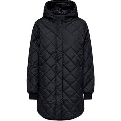 ONLY Onljuliet Quilted Hood Zip Coat Otw Noos, svart, XS ONLY Onljuliet Quilted Hood Zip Coat Otw Noos, svart, XS