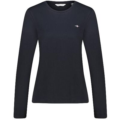 GANT Dam vanlig sköld Ls T-shirt, svart, M GANT Dam vanlig sköld Ls T-shirt, svart, M