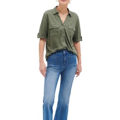 Caroll Dam T-shirt-TK064-ESTELA/Khaki grön/M, Färg: grön, M Caroll Dam T-shirt-TK064-ESTELA/Khaki grön/M, Färg: grön, M