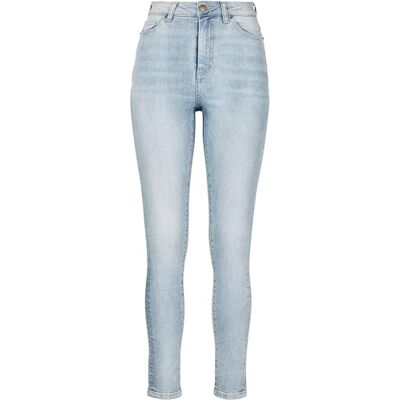 Urban Classics Dam, hög midja, skinny byxor, jeans, Autentisk blå tvätt, 27W / 32L Urban Classics Dam, hög midja, skinny byxor, jeans, Autentisk blå tvätt, 27W / 32L