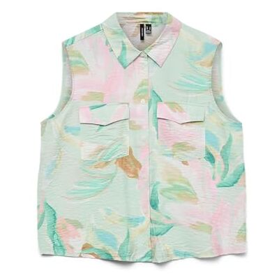 VERO MODA Vmjosie S/L Shirt WVN Ga, Fåglar ägggrön, M VERO MODA Vmjosie S/L Shirt WVN Ga, Fåglar ägggrön, M