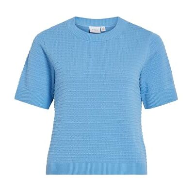 Vila Vilollo O-Neck S/S detalj stickad topp – Noos, All Aboard, M Vila Vilollo O-Neck S/S detalj stickad topp – Noos, All Aboard, M