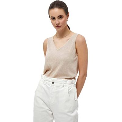 Minus Dam Carli stickad topp t-shirt, Medalj guldmelange/lurex, M Minus Dam Carli stickad topp t-shirt, Medalj guldmelange/lurex, M