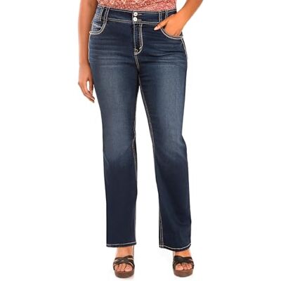 WallFlower Women's Size InstaStretch Luscious Curvy Bootcut Jeans, Chrystie, 20 Plus Short WallFlower Women's Size InstaStretch Luscious Curvy Bootcut Jeans, Chrystie, 20 Plus Short